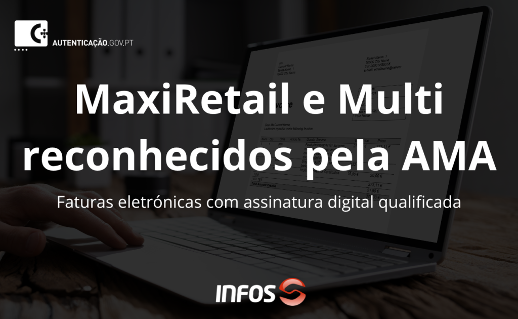 Interface das soluções INFOS integradas com a plataforma SAFE da AMA para assinatura digital qualificada.